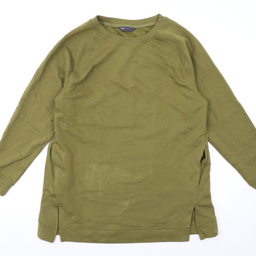 Marks and Spencer Womens Green Cotton Pullover Sweatshirt Size 10 Pullover