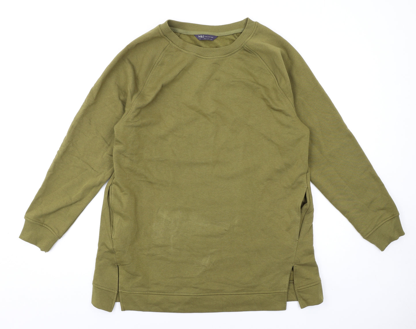 Marks and Spencer Womens Green Cotton Pullover Sweatshirt Size 10 Pullover