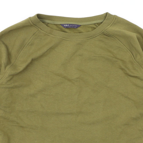 Marks and Spencer Womens Green Cotton Pullover Sweatshirt Size 10 Pullover