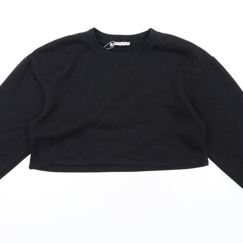 Zara Womens Black Cotton Pullover Sweatshirt Size S Pullover