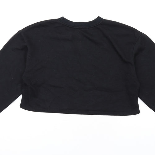 Zara Womens Black Cotton Pullover Sweatshirt Size S Pullover