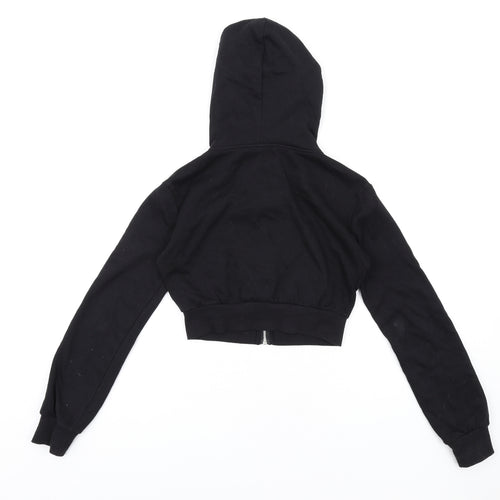 H&M Womens Black Cotton Full Zip Hoodie Size XS Zip