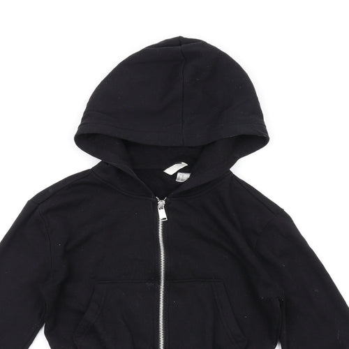 H&M Womens Black Cotton Full Zip Hoodie Size XS Zip