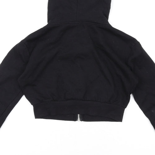 H&M Womens Black Cotton Full Zip Hoodie Size XS Zip