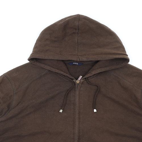Marks and Spencer Womens Brown Cotton Pullover Hoodie Size 22 Zip