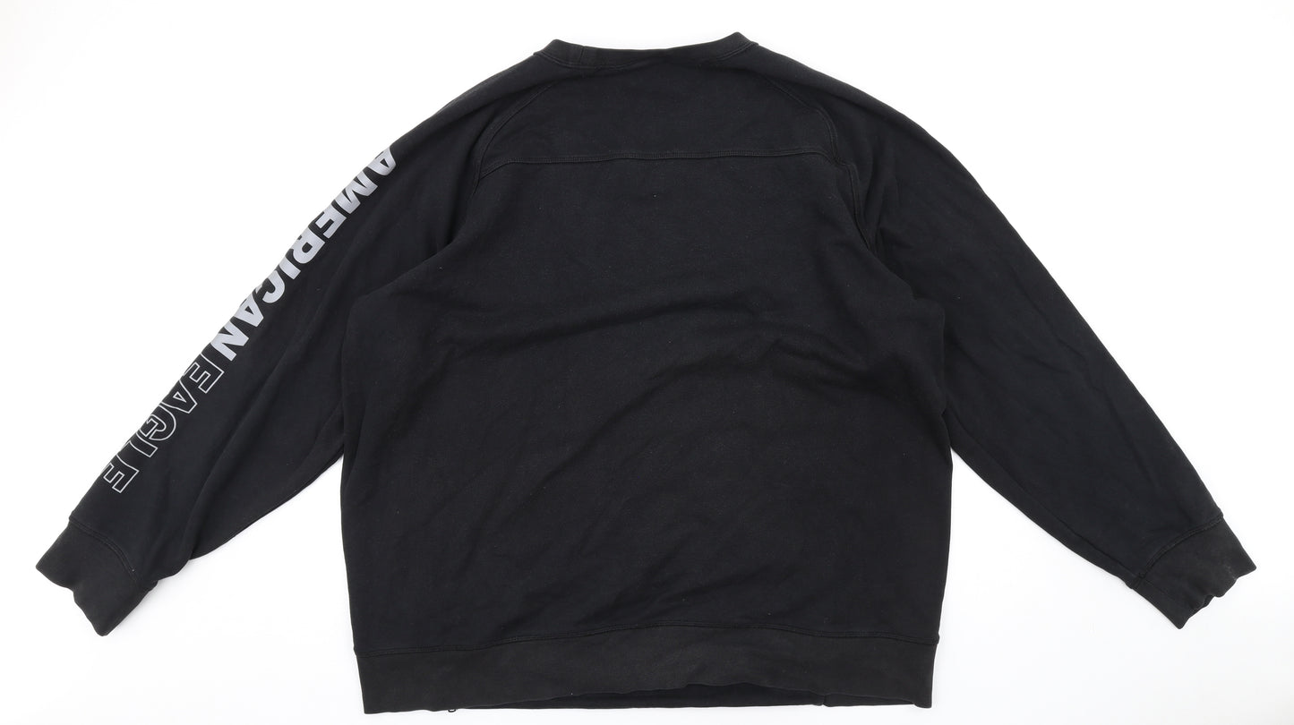American Eagle Outfitters Womens Black Cotton Pullover Sweatshirt Size 3XL Pullover