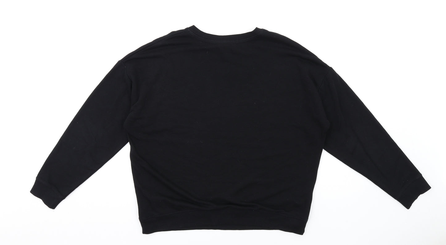 New Look Womens Black Cotton Pullover Sweatshirt Size S Pullover