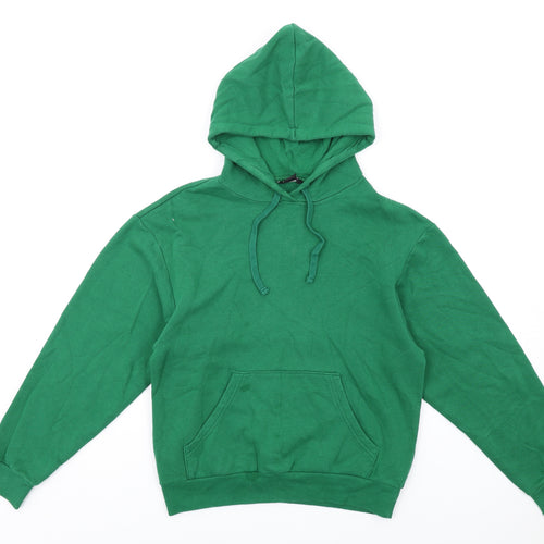 Monki Womens Green Cotton Pullover Hoodie Size XS Pullover
