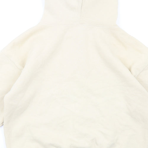 PRETTYLITTLETHING Womens Beige Cotton Full Zip Hoodie Size 4 Zip