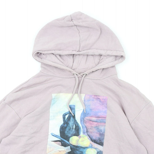 Monki Womens Purple Cotton Pullover Hoodie Size S Pullover