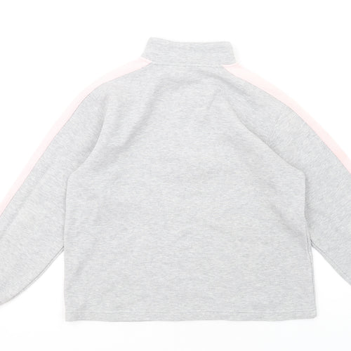 Reebok Womens Grey Polyester Pullover Sweatshirt Size L Zip