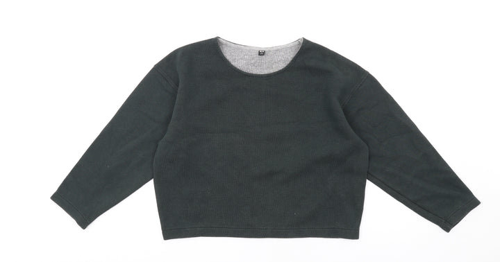 Uniqlo Womens Green Cotton Pullover Sweatshirt Size S Pullover