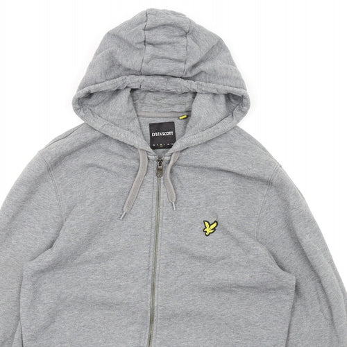 Lyle & Scott Mens Grey Cotton Full Zip Hoodie Size M