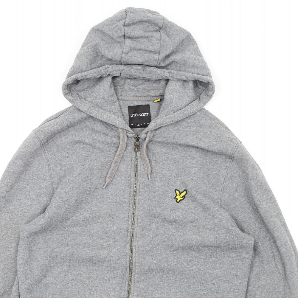 Lyle & Scott Mens Grey Cotton Full Zip Hoodie Size M