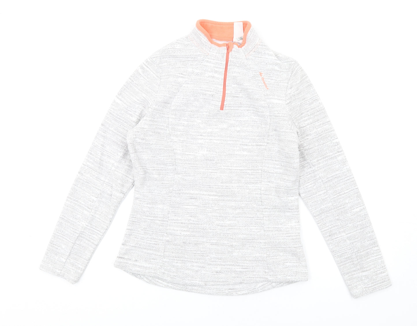Quechua Womens Grey Polyester Pullover Sweatshirt Size L Zip