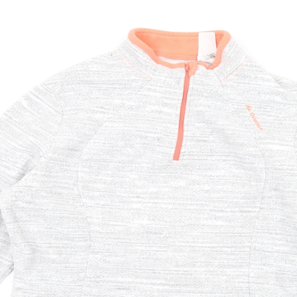 Quechua Womens Grey Polyester Pullover Sweatshirt Size L Zip