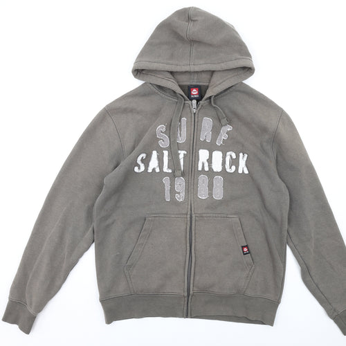 Saltrock Mens Green Cotton Full Zip Hoodie Size L