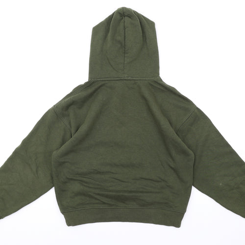Zara Womens Green Cotton Pullover Hoodie Size S Pullover