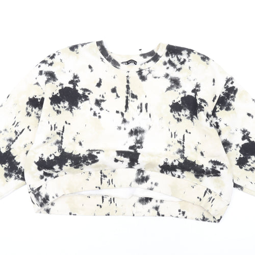 Zara Womens Beige Cotton Pullover Sweatshirt Size L Pullover - Tie Dye