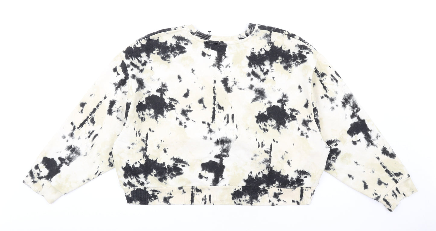 Zara Womens Beige Cotton Pullover Sweatshirt Size L Pullover - Tie Dye