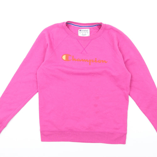 Champion Womens Pink Polyester Pullover Sweatshirt Size M Pullover