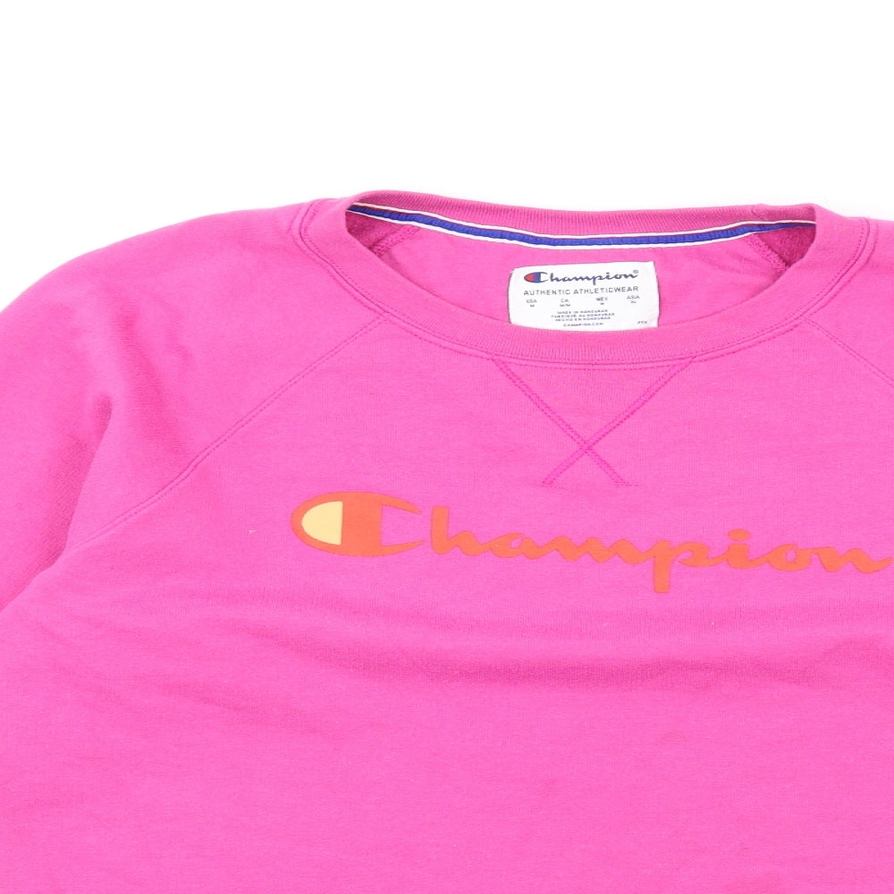 Champion Womens Pink Polyester Pullover Sweatshirt Size M Pullover