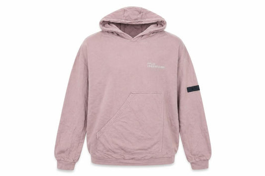 Front view of Halo men’s pink cotton pullover hoodie, size M