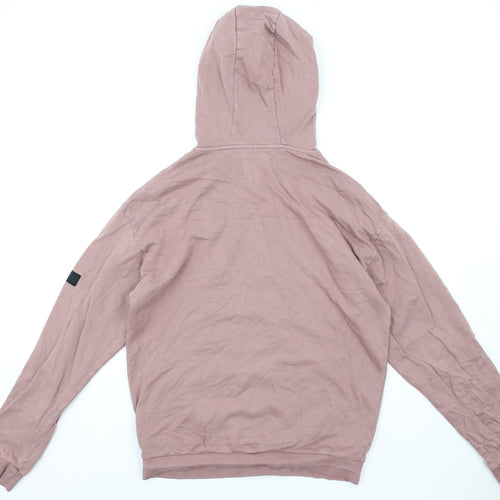 Halo Mens Pink Cotton Pullover Hoodie Size M