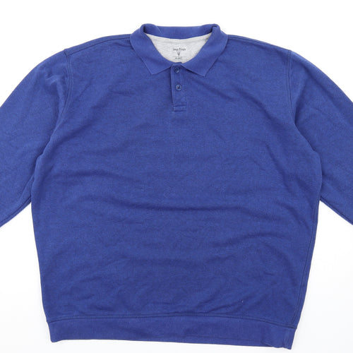 EWM Mens Blue Cotton Pullover Sweatshirt Size 2XL