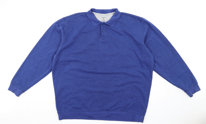 EWM Mens Blue Cotton Pullover Sweatshirt Size 2XL