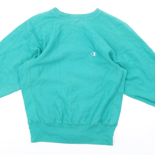 Champion Mens Green Cotton Pullover Sweatshirt Size M