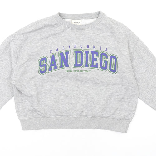 Pull&Bear Womens Grey Cotton Pullover Sweatshirt Size S Pullover