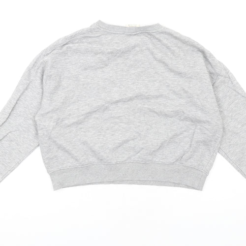 Pull&Bear Womens Grey Cotton Pullover Sweatshirt Size S Pullover