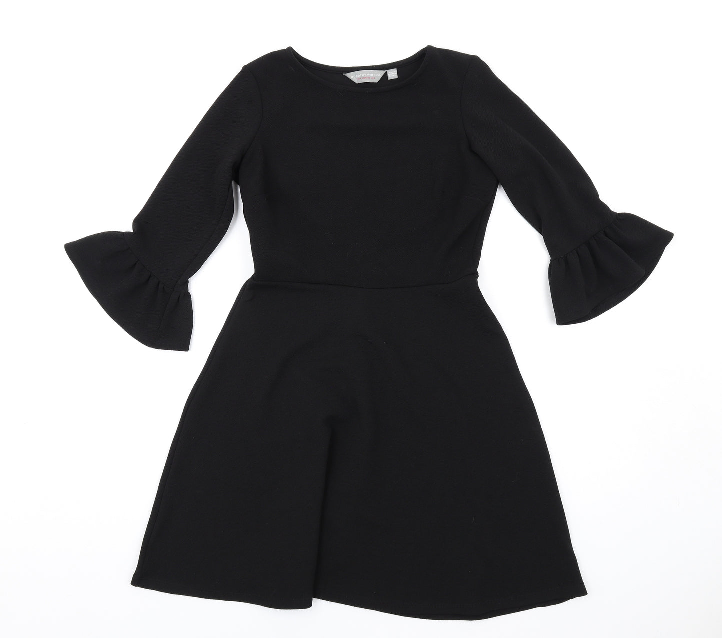 Dorothy Perkins Womens Black Polyester A-Line Size 6 Round Neck Pullover