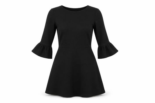 Front view of Dorothy Perkins women’s black polyester a-line, size UK 6, round neck pullover