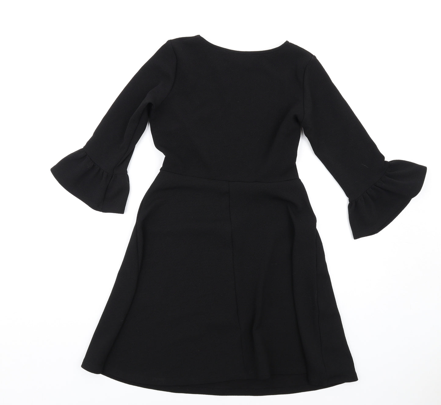 Dorothy Perkins Womens Black Polyester A-Line Size 6 Round Neck Pullover