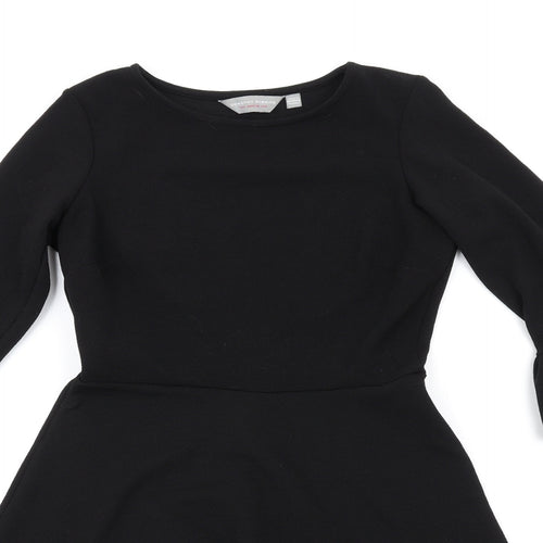 Dorothy Perkins Womens Black Polyester A-Line Size 6 Round Neck Pullover
