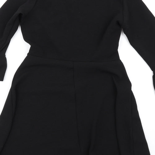 Dorothy Perkins Womens Black Polyester A-Line Size 6 Round Neck Pullover