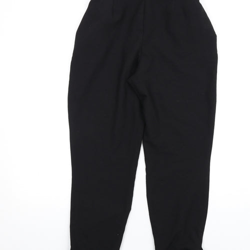 Boohoo Womens Black Polyester Trousers Size 12 L29 in Regular Zip
