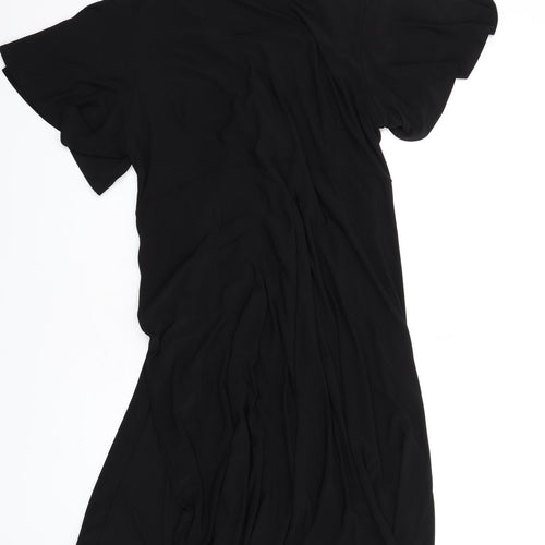 Ann Harvey Womens Black Polyester A-Line Size 20 V-Neck Pullover - Beaded