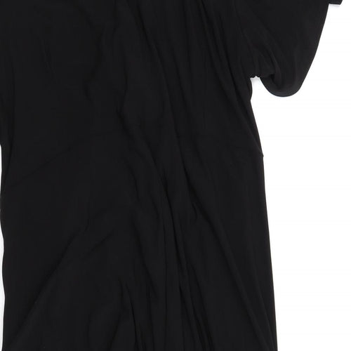 Ann Harvey Womens Black Polyester A-Line Size 20 V-Neck Pullover - Beaded