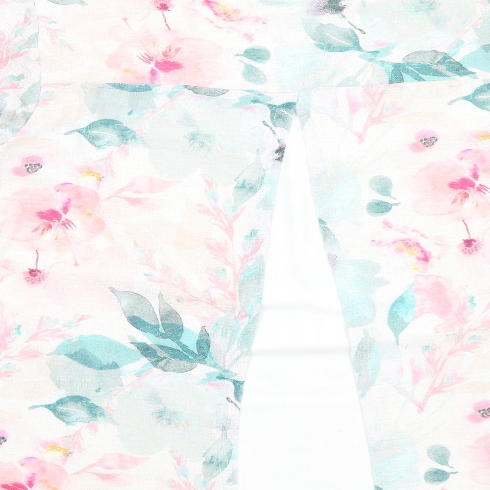 Just Elegance Womens Multicoloured Floral Polyester Basic T-Shirt Size 16 Round Neck