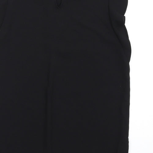 Zara Womens Black Polyester Basic T-Shirt Size XS Round Neck