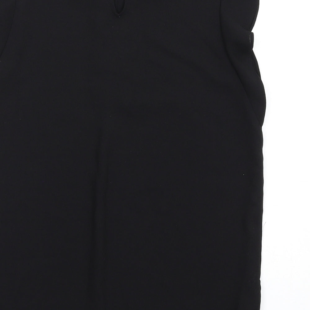 Zara Womens Black Polyester Basic T-Shirt Size XS Round Neck