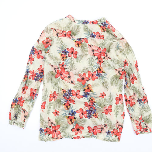 Laura Ashley Womens Multicoloured Floral Viscose Basic Button-Up Size 12 V-Neck