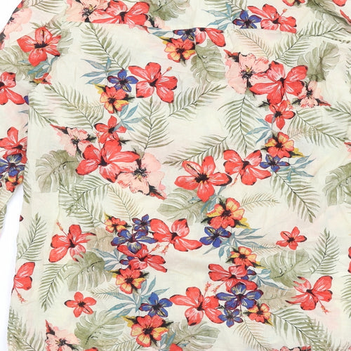 Laura Ashley Womens Multicoloured Floral Viscose Basic Button-Up Size 12 V-Neck