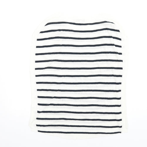NEXT Womens Ivory Striped Acrylic Basic Tank Size S Round Neck