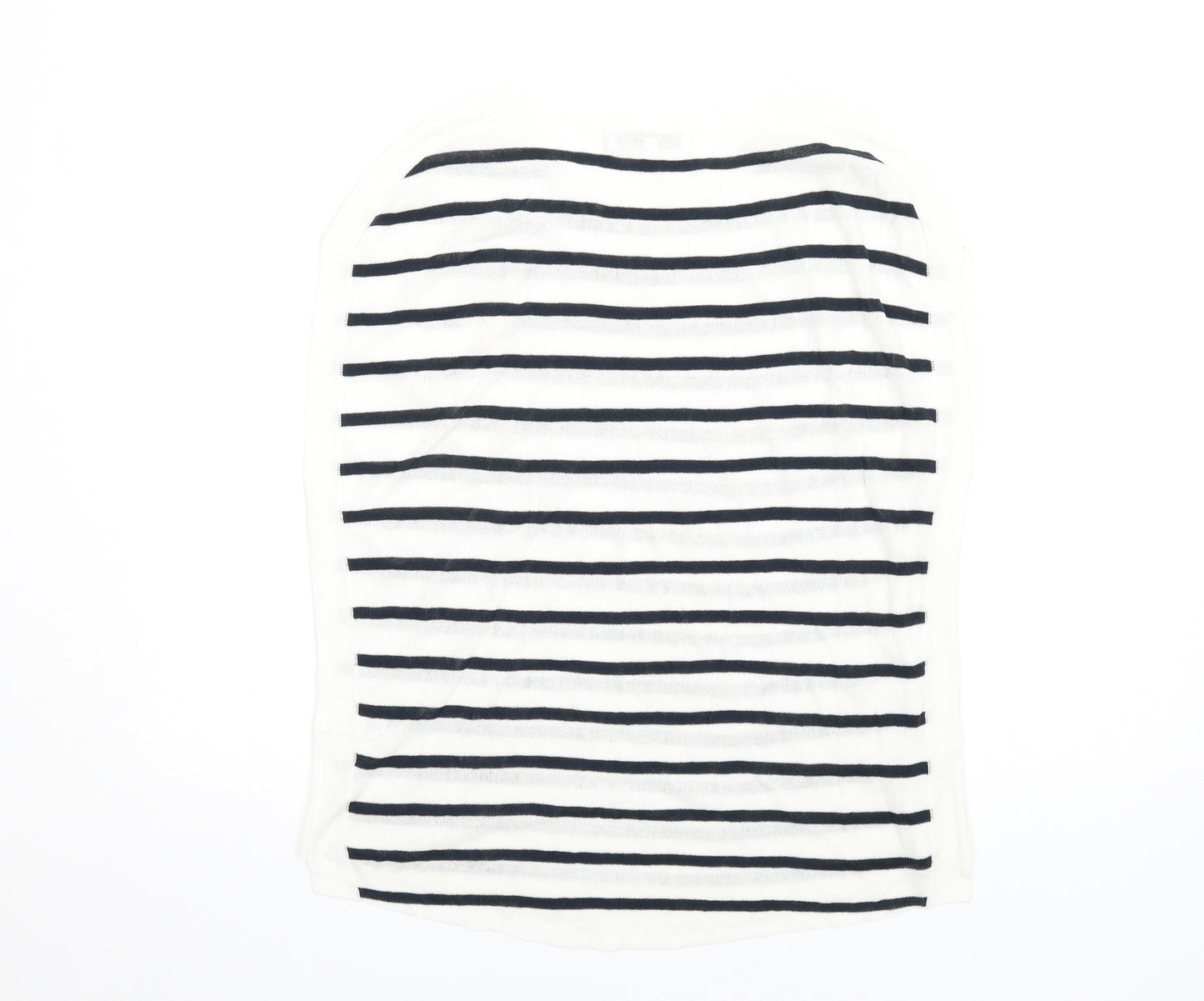 NEXT Womens Ivory Striped Acrylic Basic Tank Size S Round Neck