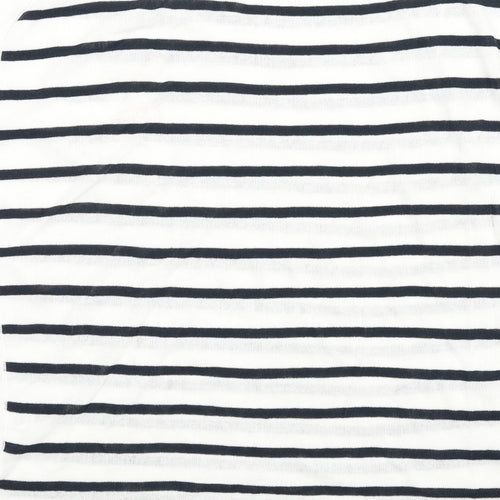 NEXT Womens Ivory Striped Acrylic Basic Tank Size S Round Neck