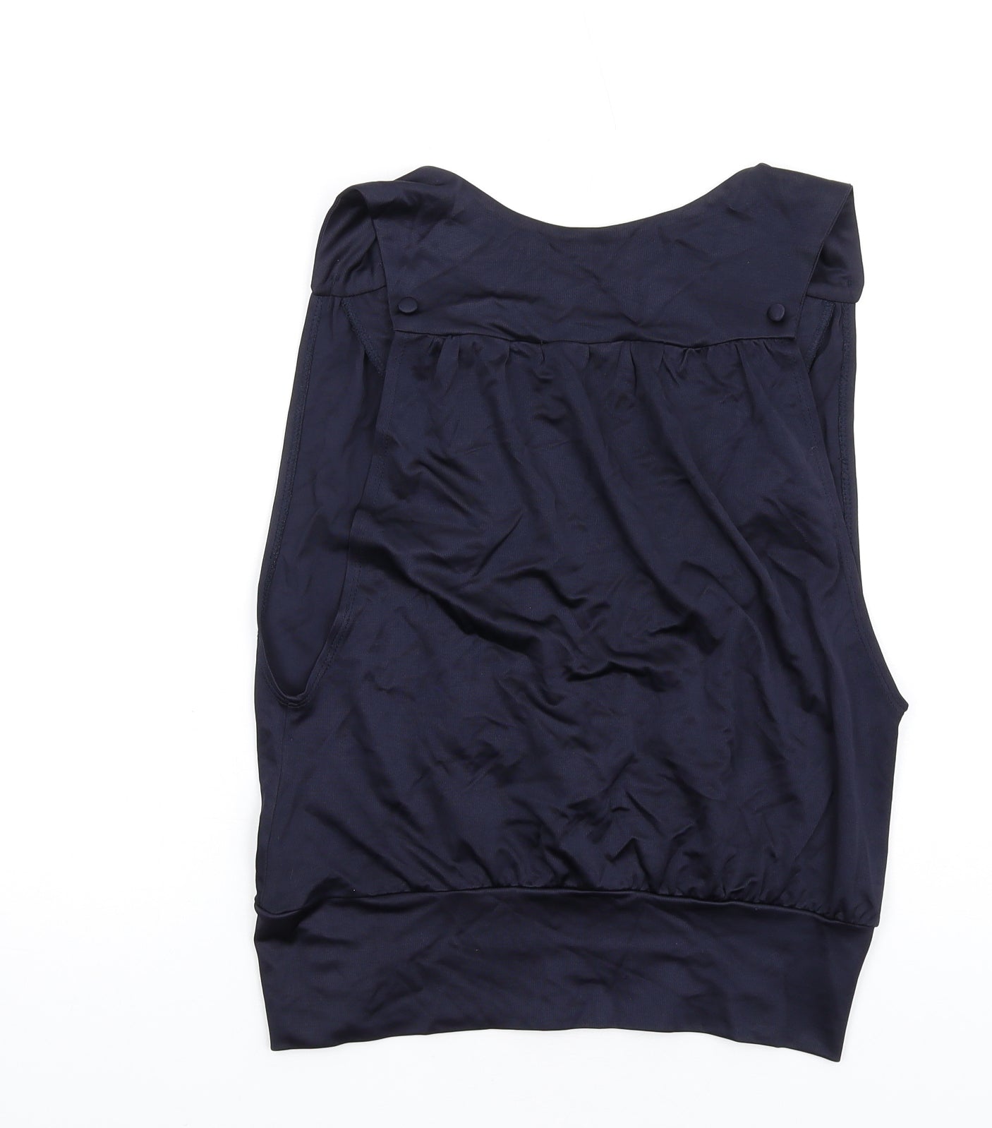 Topshop Womens Blue Viscose Basic Tank Size 10 V-Neck